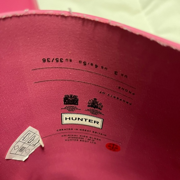 SOLD Hunter Rain Boots Tall Size US 4/5 Barbie Gloss Pink Side Buckle - Picture 5 of 6